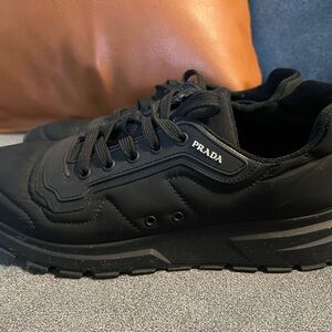 Prada Men's Black Lace-Up Sneakers